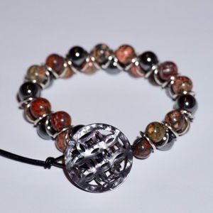 Handmade Beaded Button Bracelet